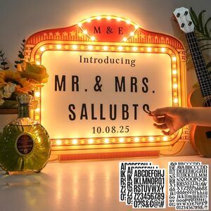 22IN Large Wedding Bottle Service Sign, Personalized Wedding Entrance Props Led